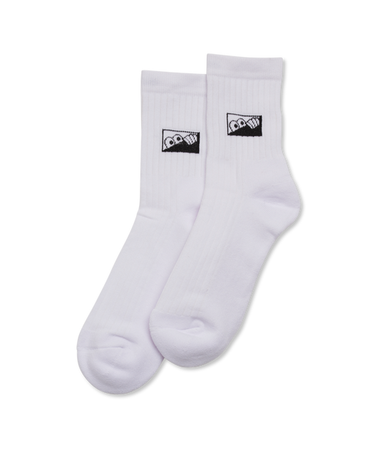 Heel Tab Dress Socks (White) - 1-pack
